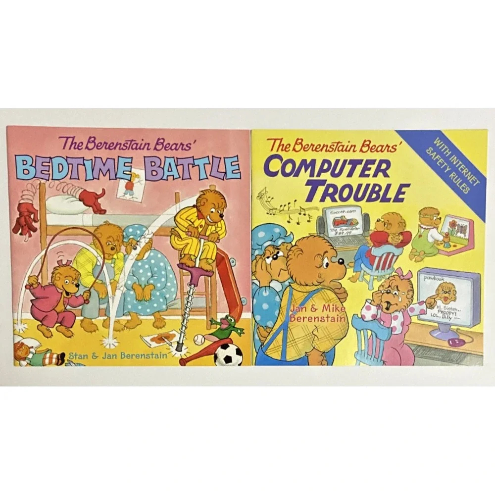 The Berenstain Bears BEDTIME BATTLE & COMPUTER TROUBLE Books